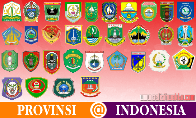 logo-logo provinsi di indonesia Daftar Provinsi Dan Pembagian Zona Waktunya